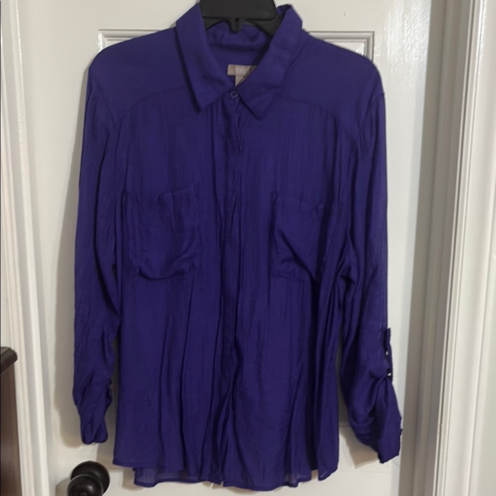 Chico's Vibrant Purple Blouse- size 3